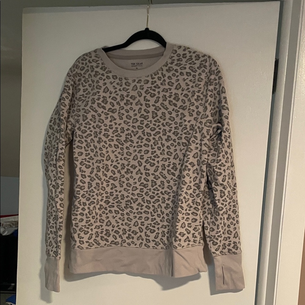 Tek Gear Women's Leopard Print Sweater - Cream and Gray